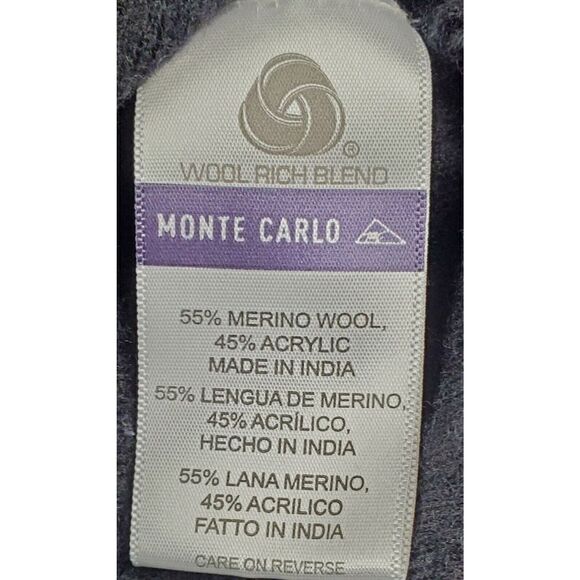 Wool Blend Sweater Black Flaw Craft Cutters Repurposing Damaged Hole 12.4 Oz - Picture 3 of 4